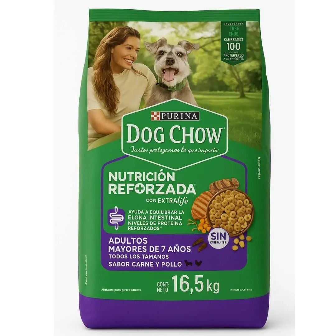Dog Chow Senior – Adultos +7 Longevidad 16.5 kg